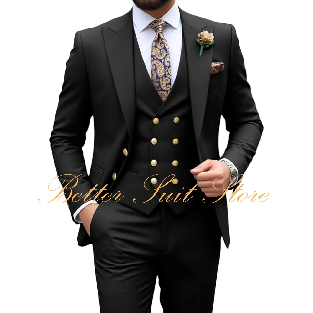Formal Men's Suit 3 Pieces Set Slim Fit Double Breasted Jacket Pants Vest Men Wedding Tuxedo Prom Business Suits
Formal Men's Suit 3 Pieces Set Slim Fit Double Breasted Jacket Pants Vest Men Wedding Tuxedo Prom Business Suits
