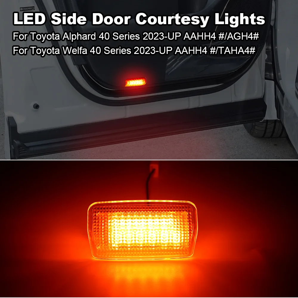 For Toyota Alphard 40 Series Vellfire sliding door LED door lights, side lights, welcome lights
For Toyota Alphard 40 Series Vellfire sliding door LED door lights, side lights, welcome lights