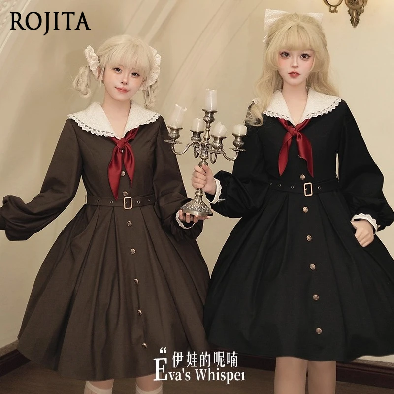 Russian-style Uniform Student School Uniform Knee-length Lolita Dress for Women Long Sleeve Puff Sleeve Black Dress Autumn New
Russian-style Uniform Student School Uniform Knee-length Lolita Dress for Women Long Sleeve Puff Sleeve Black Dress Autumn New