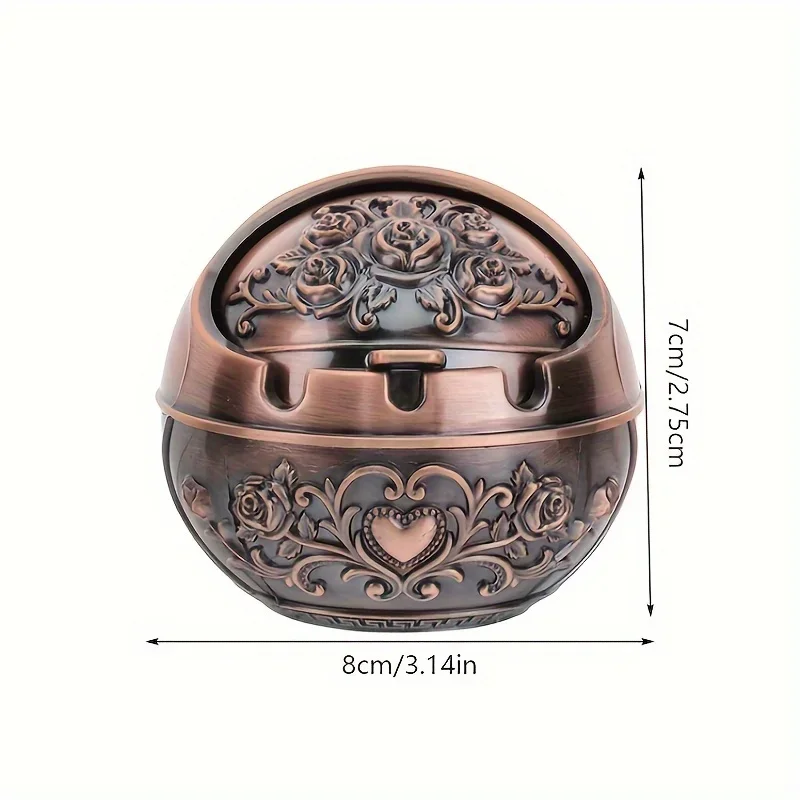 1pc Ashtray Smoking Windproof Vintage Lid Accessories, Vintage Cigarette Metal Decoration, Indoor And Outdoor, Family Bar
1pc Ashtray Smoking Windproof Vintage Lid Accessories, Vintage Cigarette Metal Decoration, Indoor And Outdoor, Family Bar