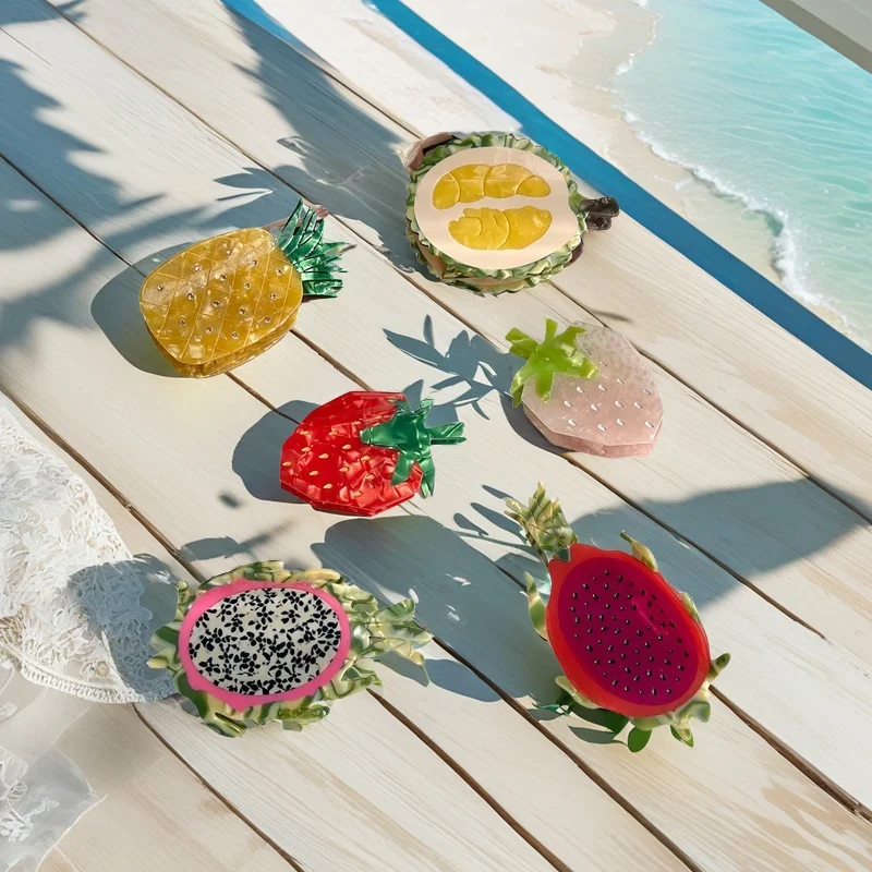 New Various Fruits Hair Claw Durian Pineapple Strawberry Acetate Hair Claw Clips Dragon Fruit Hair Accessories for Women Girls
New Various Fruits Hair Claw Durian Pineapple Strawberry Acetate Hair Claw Clips Dragon Fruit Hair Accessories for Women Girls