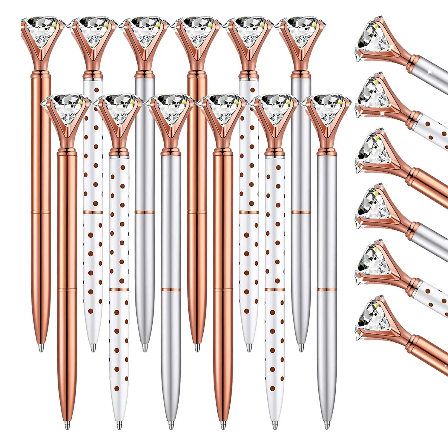 48 Pcs Large Crystal Diamond Pen Sparkling Ballpoint Pen Bridal Shower Pen Black Ink Crystal Wafer Pen, 3 Colors
48 Pcs Large Crystal Diamond Pen Sparkling Ballpoint Pen Bridal Shower Pen Black Ink Crystal Wafer Pen, 3 Colors