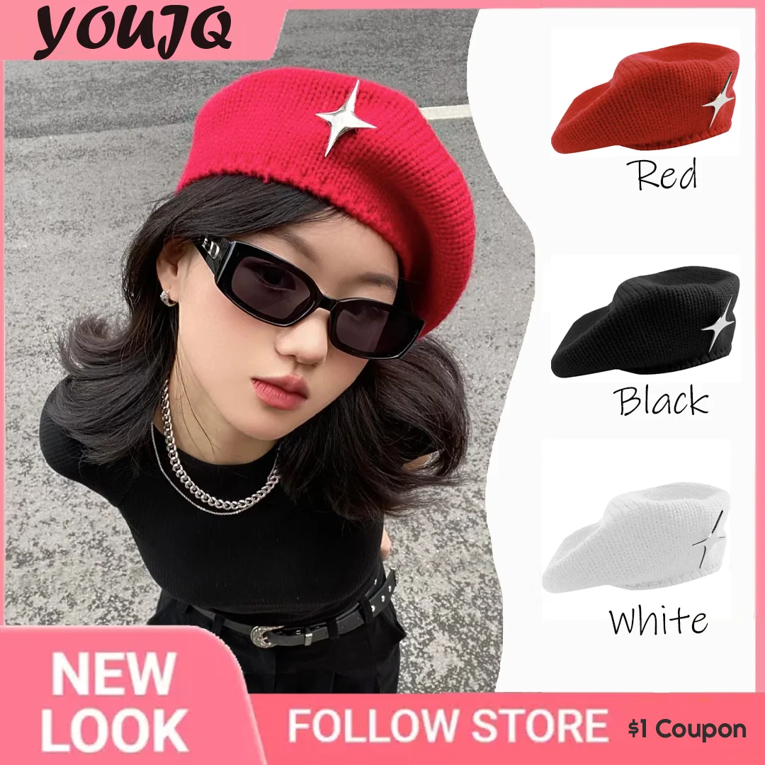 Personality Cross Star Big Head Circumference Couple Beret Y2K Versatile Warm Brim Knit Hat Women's Fashion Painter Hat Gorras
Personality Cross Star Big Head Circumference Couple Beret Y2K Versatile Warm Brim Knit Hat Women's Fashion Painter Hat Gorras