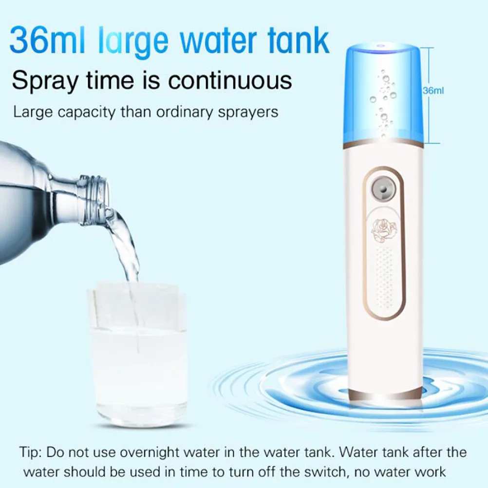 Nano Mist Cooler Hand Held Face Steamer Portable Facial Sprayer White Mini Skin Care ABS Material Non Slip Design Push Switch
Nano Mist Cooler Hand Held Face Steamer Portable Facial Sprayer White Mini Skin Care ABS Material Non Slip Design Push Switch