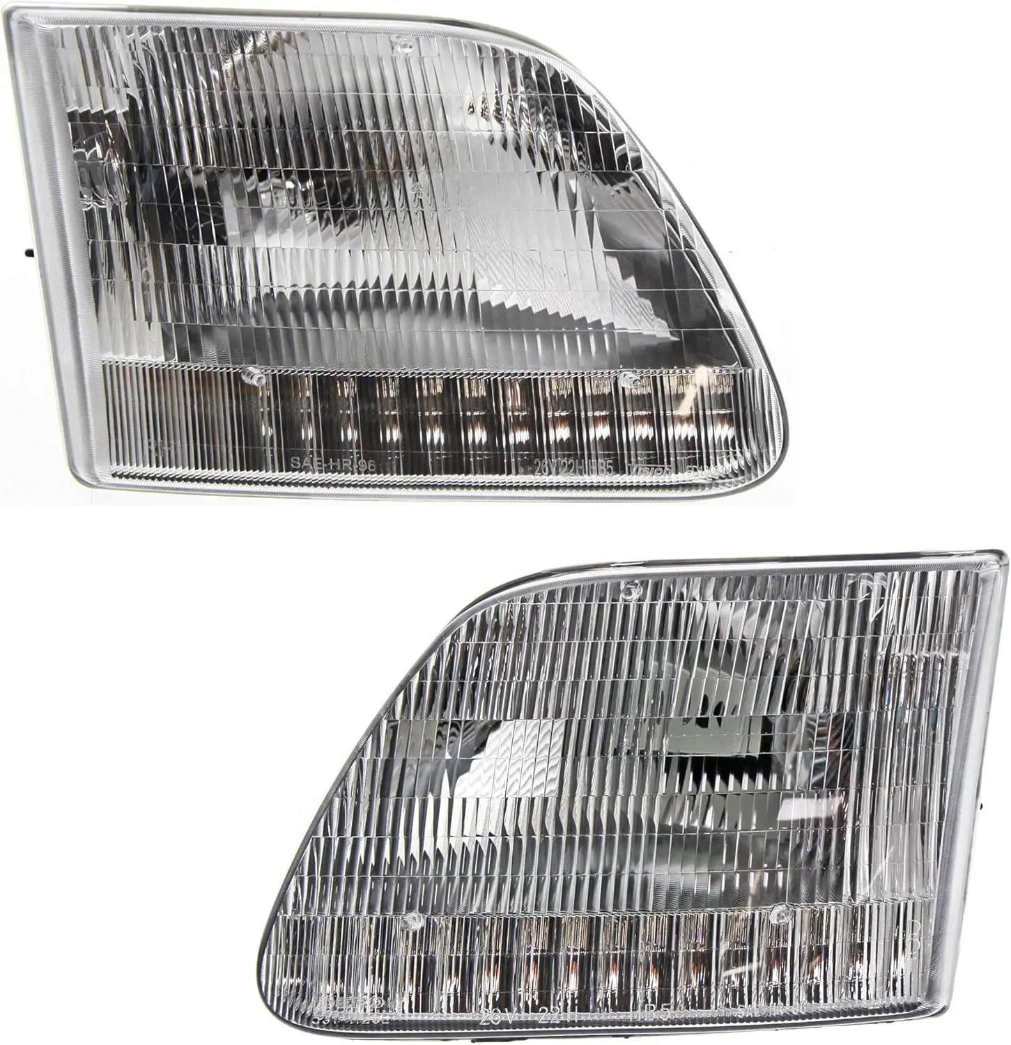 Driver and Passenger Side Headlight for Ford F-150 1997-2003 Halogen With bulbs Built From July 1996; Non-SVT Replaces # 3L3Z130
Driver and Passenger Side Headlight for Ford F-150 1997-2003 Halogen With bulbs Built From July 1996; Non-SVT Replaces # 3L3Z130