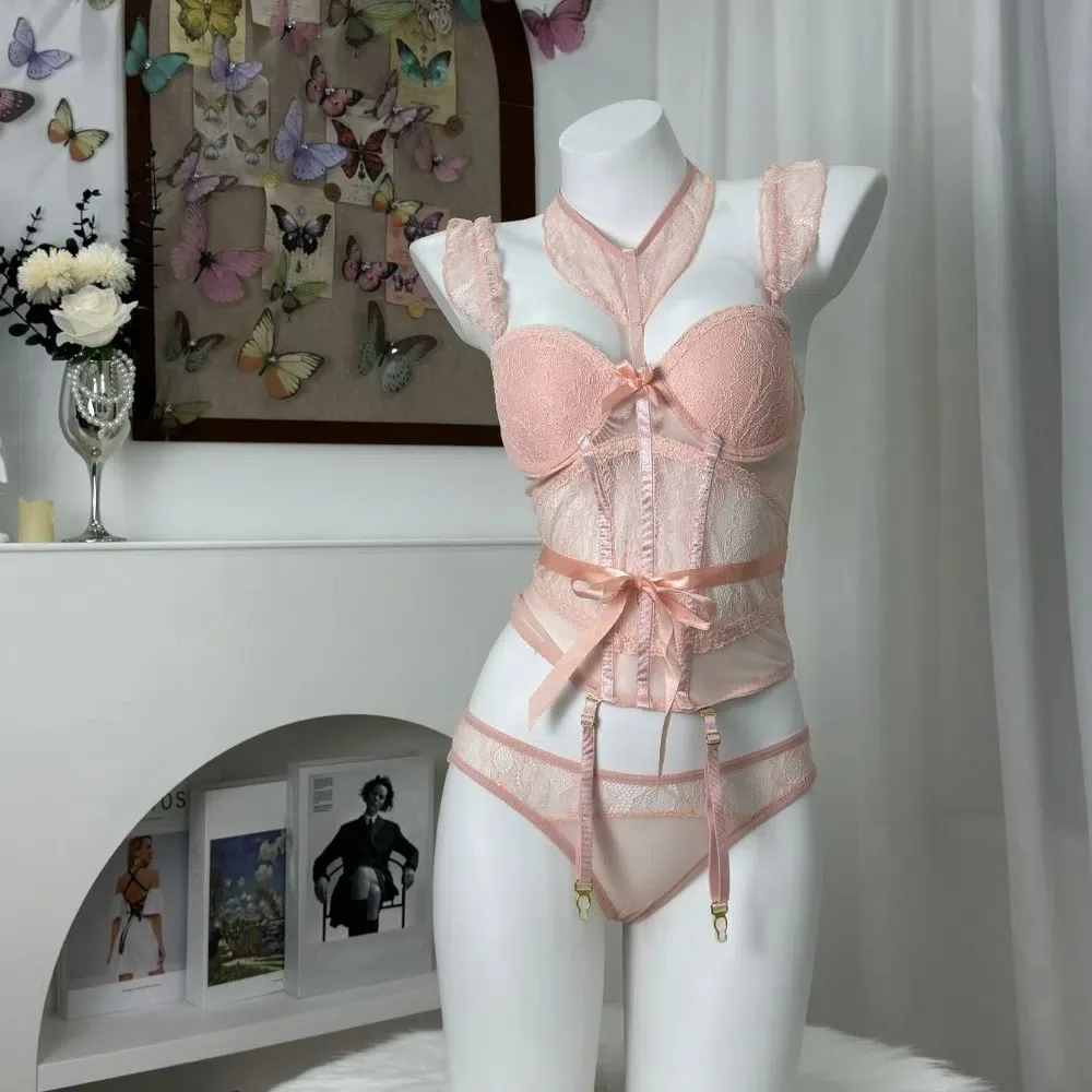 Passionate Set Lace Camisole Briefs Set Slim Fit Hollow Mesh Bow Lace Corset Nightgown Sleeveless Suspender Vest Home
Passionate Set Lace Camisole Briefs Set Slim Fit Hollow Mesh Bow Lace Corset Nightgown Sleeveless Suspender Vest Home