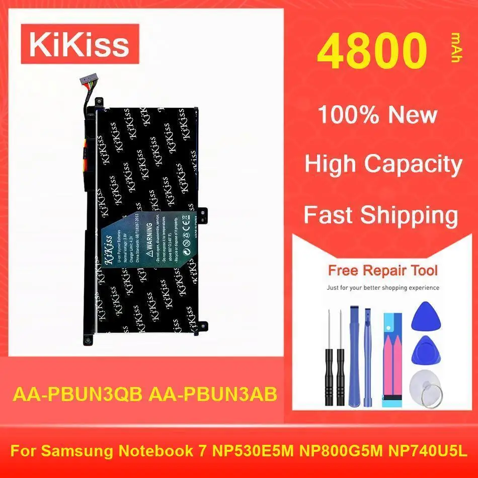 Мощный аккумулятор Kikiss 4800 мАч AA-PBUN3QB AA-PBUN3AB для ноутбука Samsung 7, ноутбука 7 NP530E5M NP800G5M NP740U5L
Мощный аккумулятор Kikiss 4800 мАч AA-PBUN3QB AA-PBUN3AB для ноутбука Samsung 7, ноутбука 7 NP530E5M NP800G5M NP740U5L