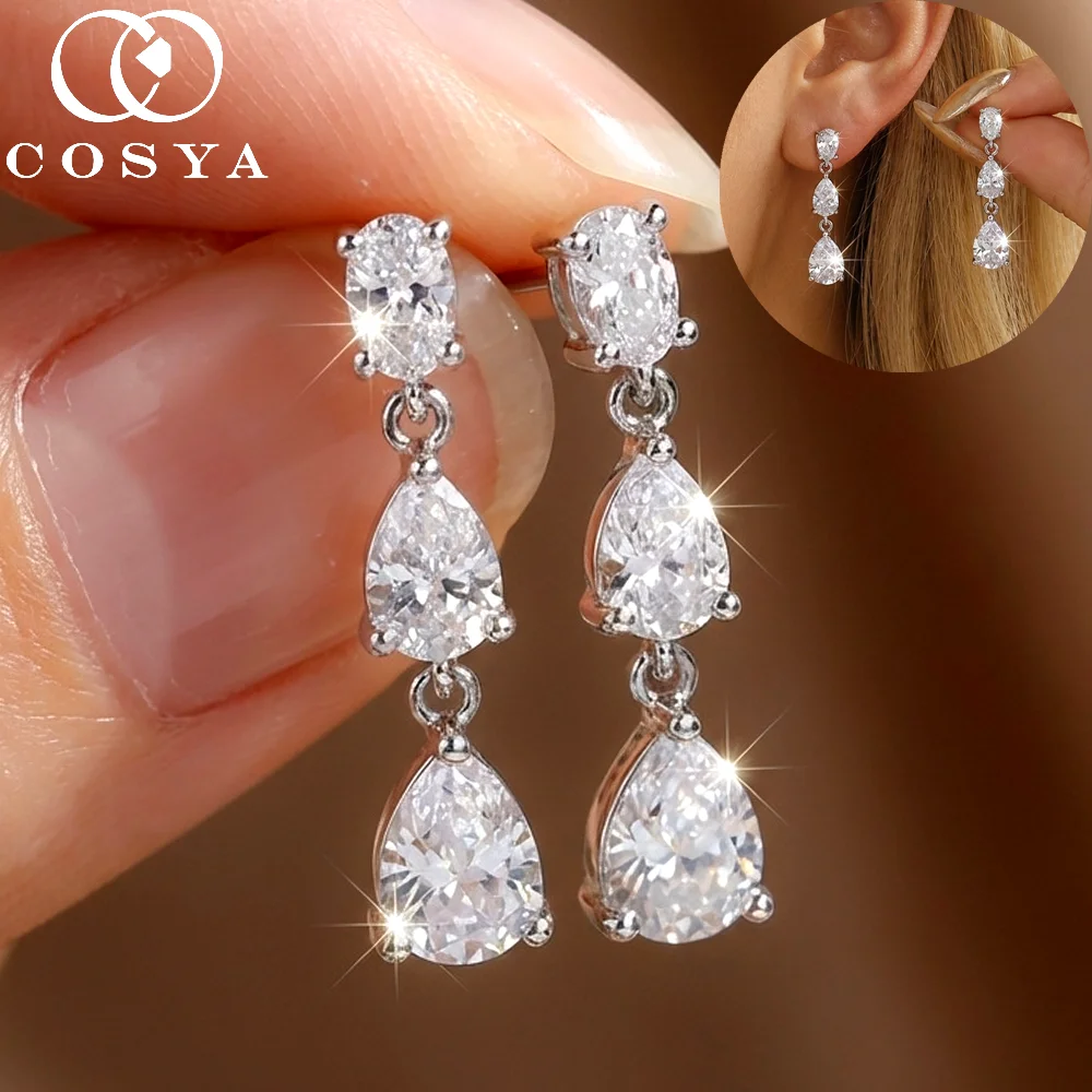 COSYA 7cttw Pear Cut Moissanite Drop Earrings for Women S925 Silver Waterdrop Diamond 6Gems Dangle Earrings Party Fine Jewelry
COSYA 7cttw Pear Cut Moissanite Drop Earrings for Women S925 Silver Waterdrop Diamond 6Gems Dangle Earrings Party Fine Jewelry