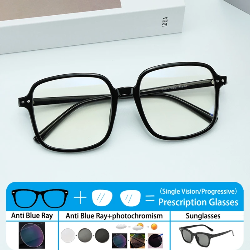 Oversized Square Black Frame Photochromic Gray Brown Anti Blue Light Custom Sunglasses Prescription Customized Degree Eyewear
Oversized Square Black Frame Photochromic Gray Brown Anti Blue Light Custom Sunglasses Prescription Customized Degree Eyewear