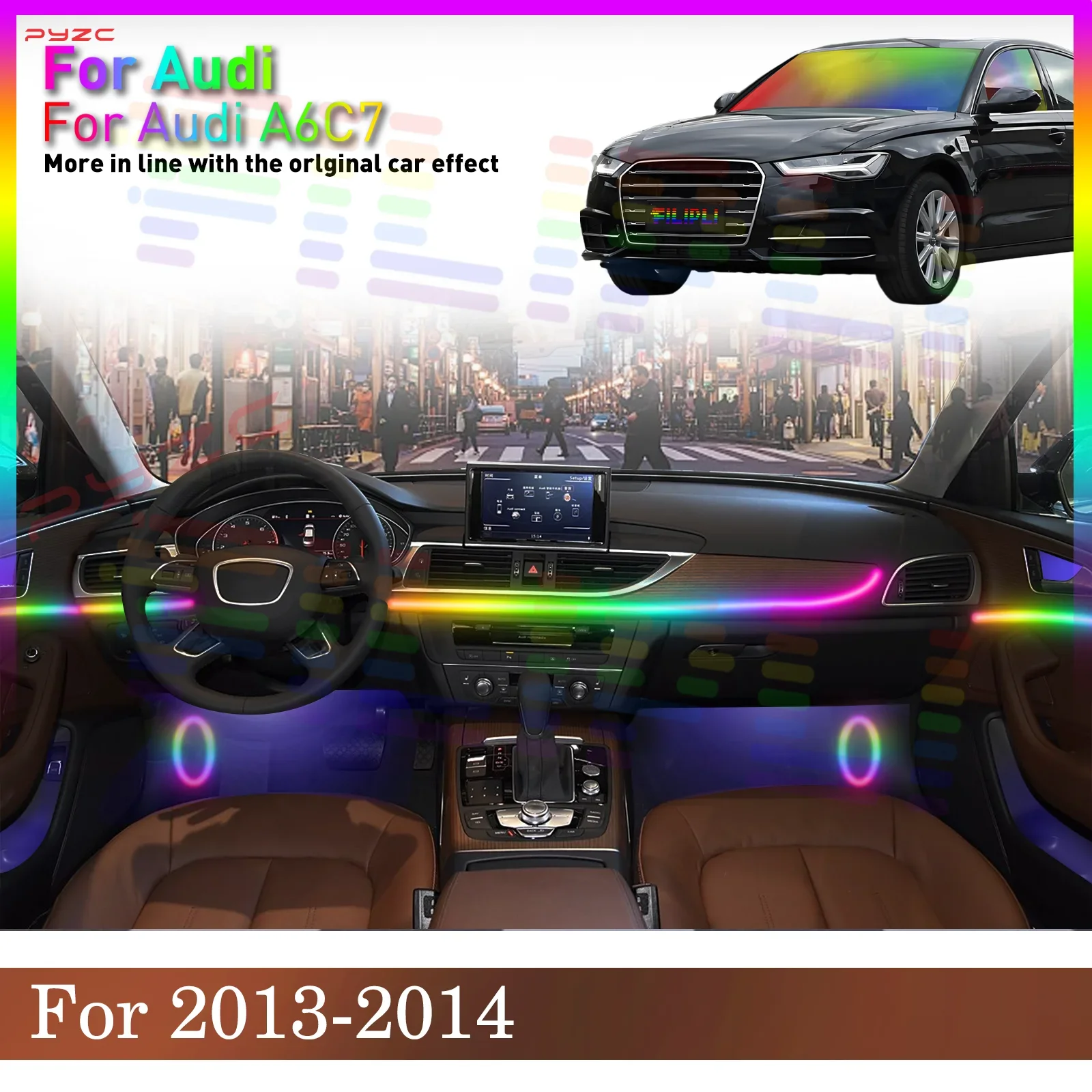 Для Audi A6 C7 2013-2014 многоцветная акриловая светодиодная система внутреннего освещения
Для Audi A6 C7 2013-2014 многоцветная акриловая светодиодная система внутреннего освещения