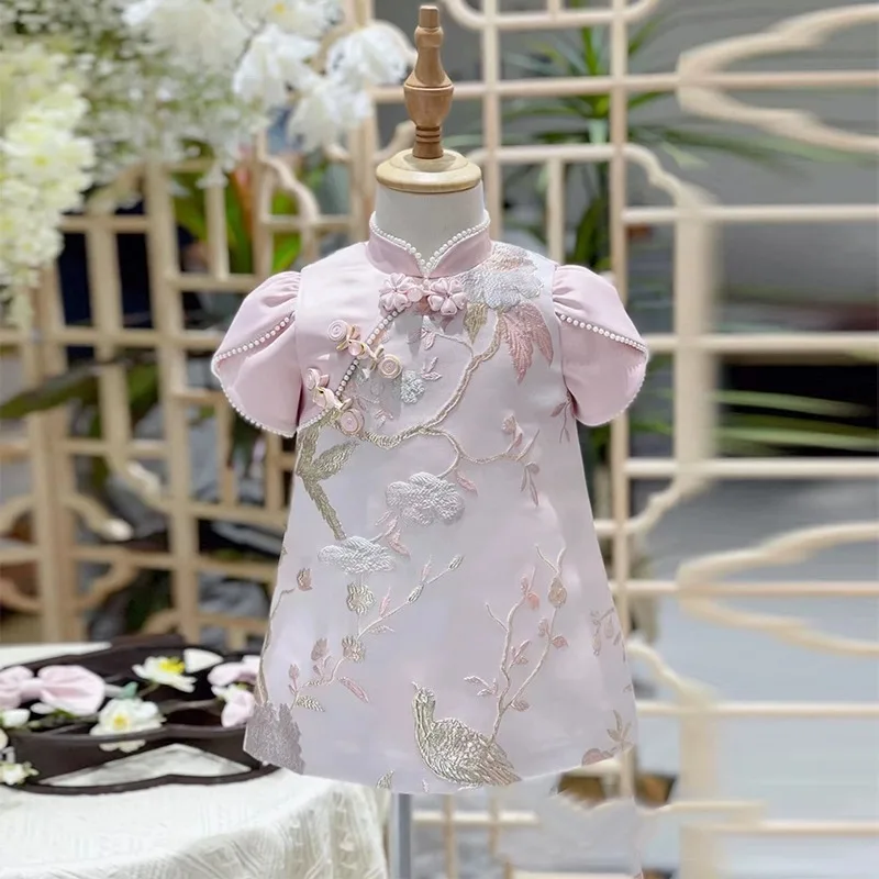 2025Girls' Pink Embroidered Birthday Cheongsam High-Grade Zhuazhou Princess Dress1Old5Years Old
2025Girls' Pink Embroidered Birthday Cheongsam High-Grade Zhuazhou Princess Dress1Old5Years Old