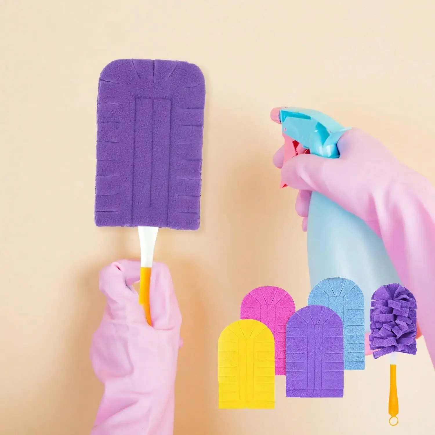 4-Pack Duster Plus A Handle Reusable And Washable Dual-Sided Duster Handheld Duster For Cleaning Ceiling Fans, Air Conditioners
4-Pack Duster Plus A Handle Reusable And Washable Dual-Sided Duster Handheld Duster For Cleaning Ceiling Fans, Air Conditioners