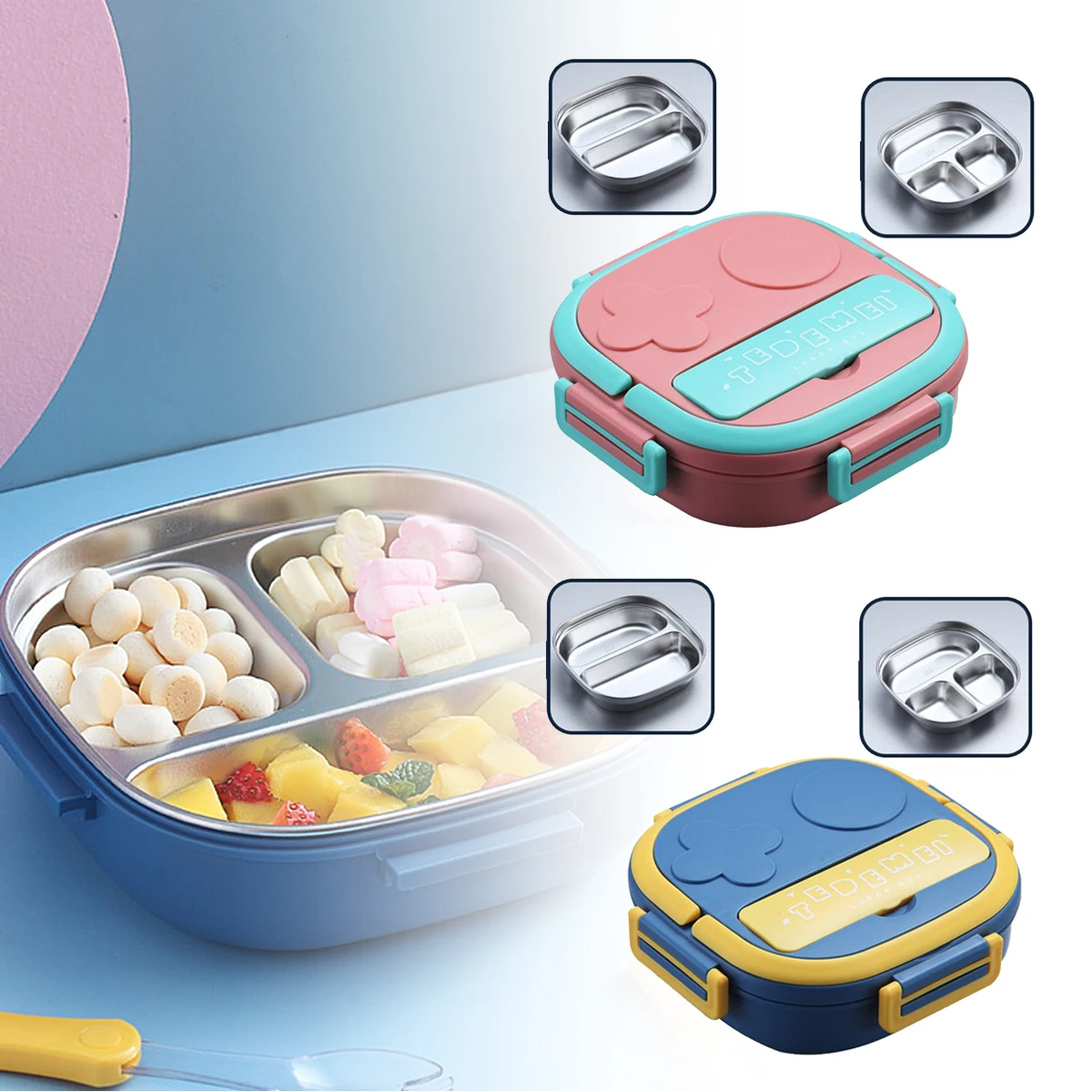 1pcs 500/550ML Stainless Steel Lunch Box Good-looking Primary Student Two-compartment Lunch Box Korean Lunch Box with Cutlery
1pcs 500/550ML Stainless Steel Lunch Box Good-looking Primary Student Two-compartment Lunch Box Korean Lunch Box with Cutlery