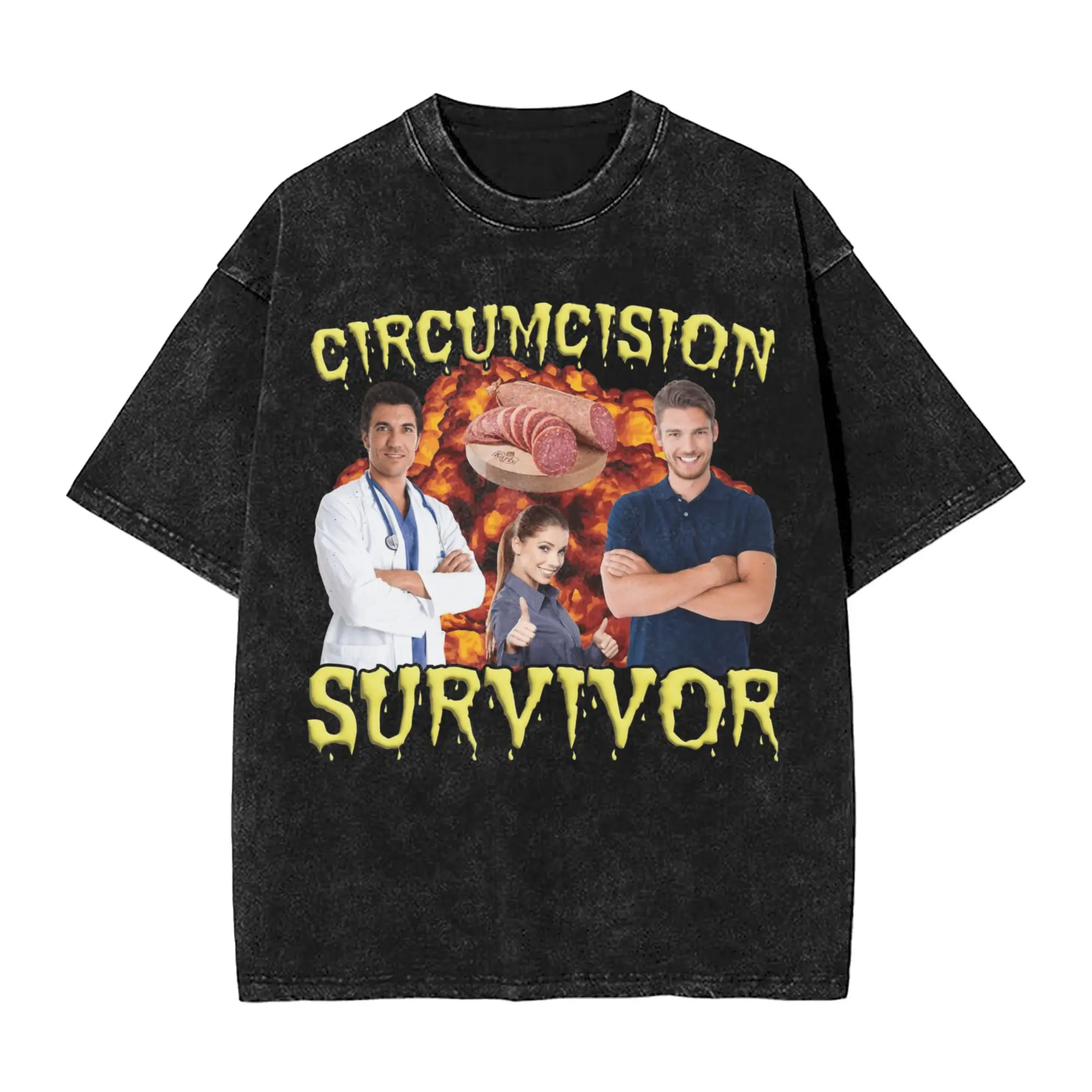 Man T Shirt Circumcision Survivor Washed T-Shirts Harajuku Beach Tees Vintage Print Cotton Tops Gift Idea
Man T Shirt Circumcision Survivor Washed T-Shirts Harajuku Beach Tees Vintage Print Cotton Tops Gift Idea