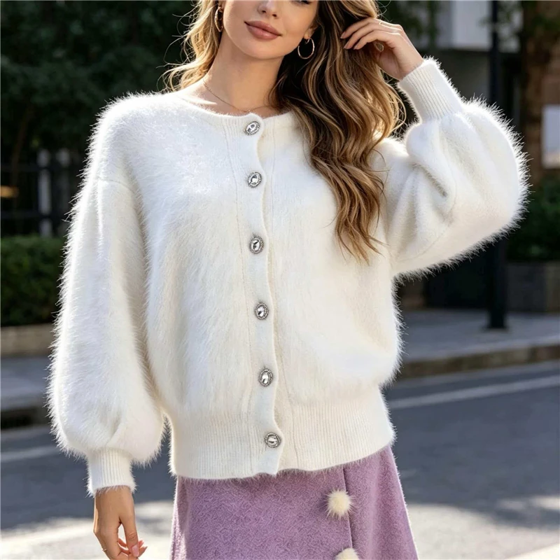 Ladies Women Autumn Winter Thick Warm White Hairy Mink Cashmere Knitted Long Lantern Sleeves Loose Cardigans Sweater Jacket Coat
Ladies Women Autumn Winter Thick Warm White Hairy Mink Cashmere Knitted Long Lantern Sleeves Loose Cardigans Sweater Jacket Coat