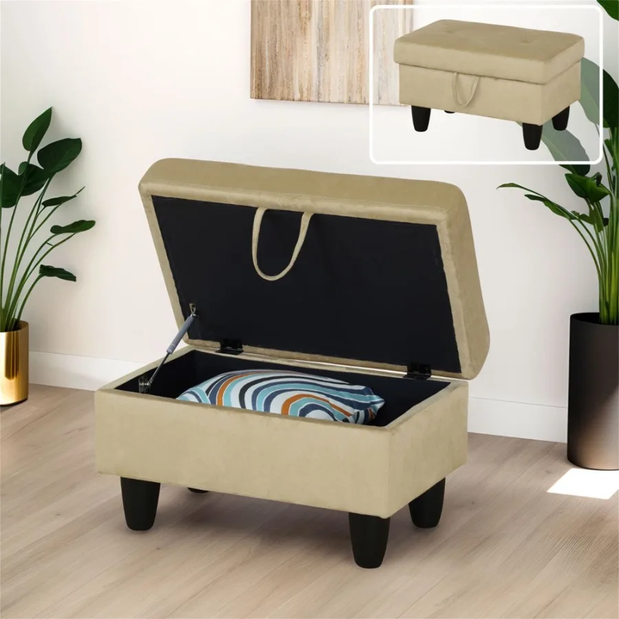 29" Storage Ottoman Bench with Lift Top for Home Office Flannel Beige
29" Storage Ottoman Bench with Lift Top for Home Office Flannel Beige