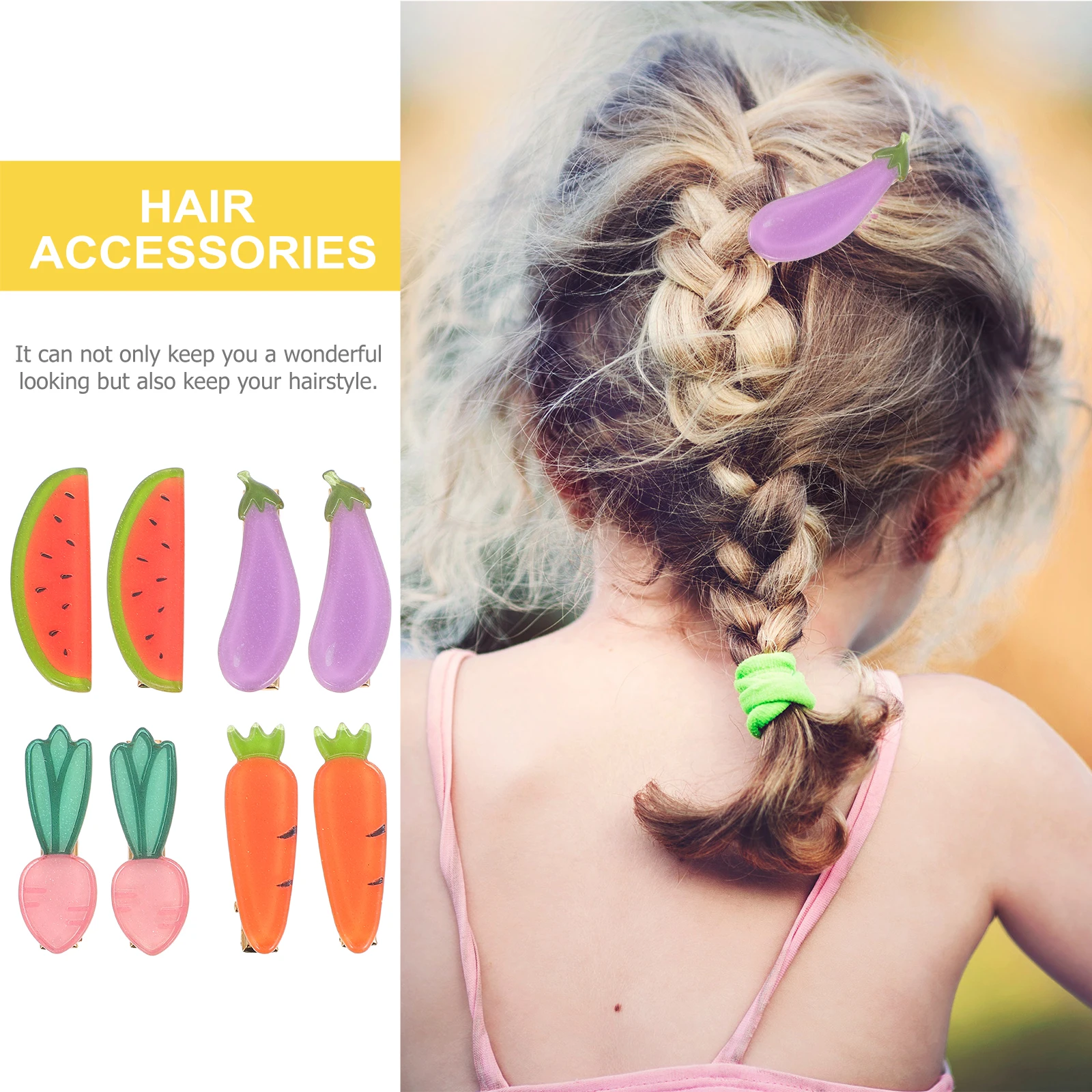 8pcs Lightweight Plastic Hair Clips Smooth Surface Women Hair Accessories All-match Fruit Design Hairstyle Clamps Fixing
8pcs Lightweight Plastic Hair Clips Smooth Surface Women Hair Accessories All-match Fruit Design Hairstyle Clamps Fixing
