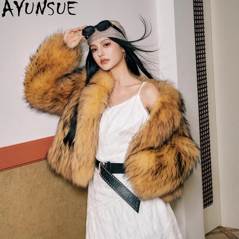 Шуба женская AYUNSUE из меха енота, зимняя, с отложным воротником, стильная, с длинными рукавами, роскошная женская одежда, новинка в категории верхней одежды
Шуба женская AYUNSUE из меха енота, зимняя, с отложным воротником, стильная, с длинными рукавами, роскошная женская одежда, новинка в категории верхней одежды