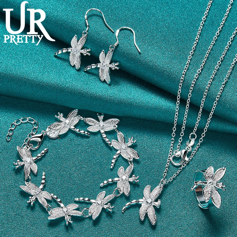 925 Sterling Silver Romantic Dragonfly Set Fashion Gift Women's Party Wedding Charm Jewelry
925 Sterling Silver Romantic Dragonfly Set Fashion Gift Women's Party Wedding Charm Jewelry