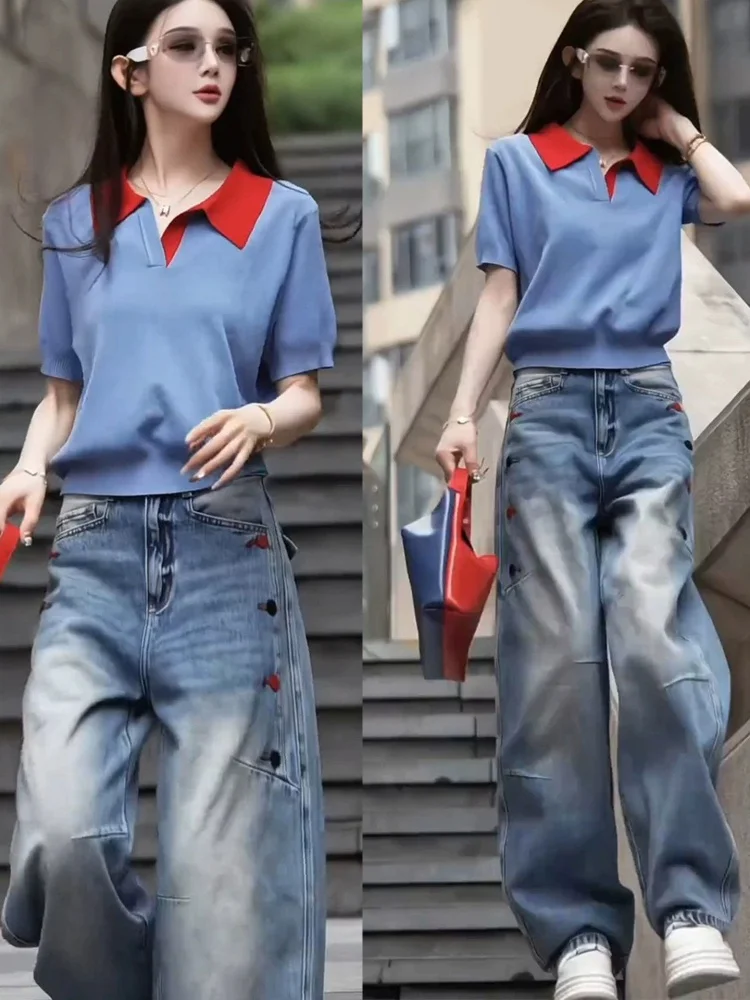 High Waist Straight Leg Jeans Women's Summer New Style Slimming Loose Fit Thin Blade Pants Korean Style Commute Fashion
High Waist Straight Leg Jeans Women's Summer New Style Slimming Loose Fit Thin Blade Pants Korean Style Commute Fashion