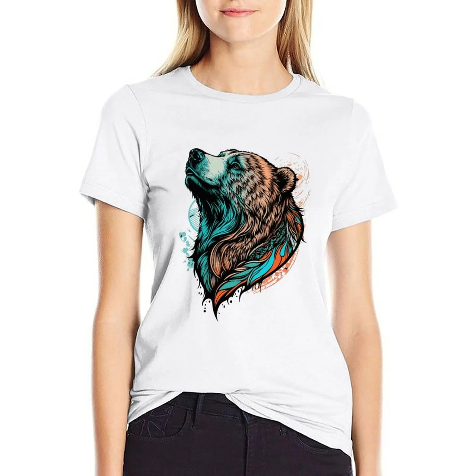 Color bear T-shirt hippie clothes aesthetic clothes summer clothes t shirt Women
Color bear T-shirt hippie clothes aesthetic clothes summer clothes t shirt Women
