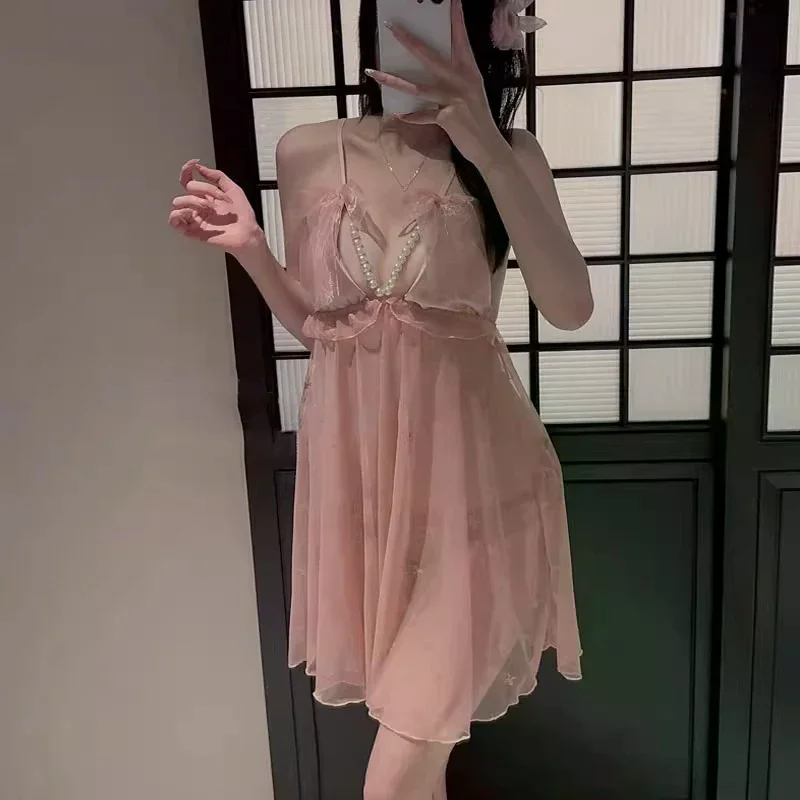 Sexy Lingerie Pearl Suspender Nightgown With Open Crotch And Sexy Sleepwear
Sexy Lingerie Pearl Suspender Nightgown With Open Crotch And Sexy Sleepwear