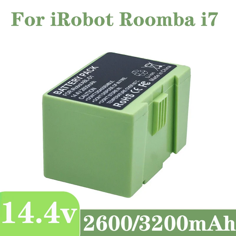 14.4V 2600mAh 3200mAh Battery for iRobot Roomba e Replacement Lithium Ion and i Series i7 7150 7550 i7+ 7550 e5 e6 i3 i3+ i4 i4+
14.4V 2600mAh 3200mAh Battery for iRobot Roomba e Replacement Lithium Ion and i Series i7 7150 7550 i7+ 7550 e5 e6 i3 i3+ i4 i4+