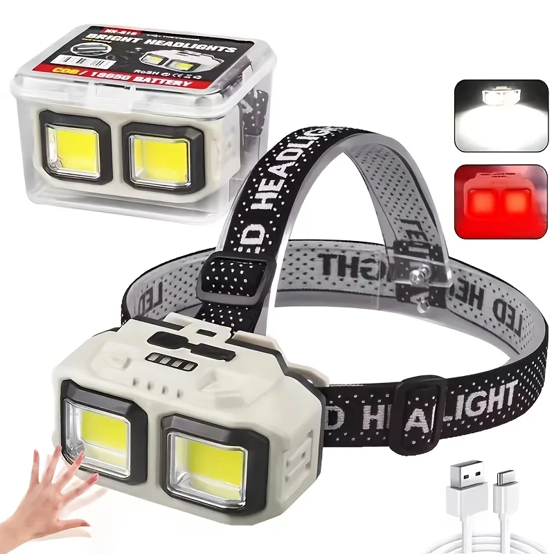 Sensing COB LED headlamp, USB charging head, flashlight, outdoor working light, camping searchlight, fishing head flashlight,
Sensing COB LED headlamp, USB charging head, flashlight, outdoor working light, camping searchlight, fishing head flashlight,