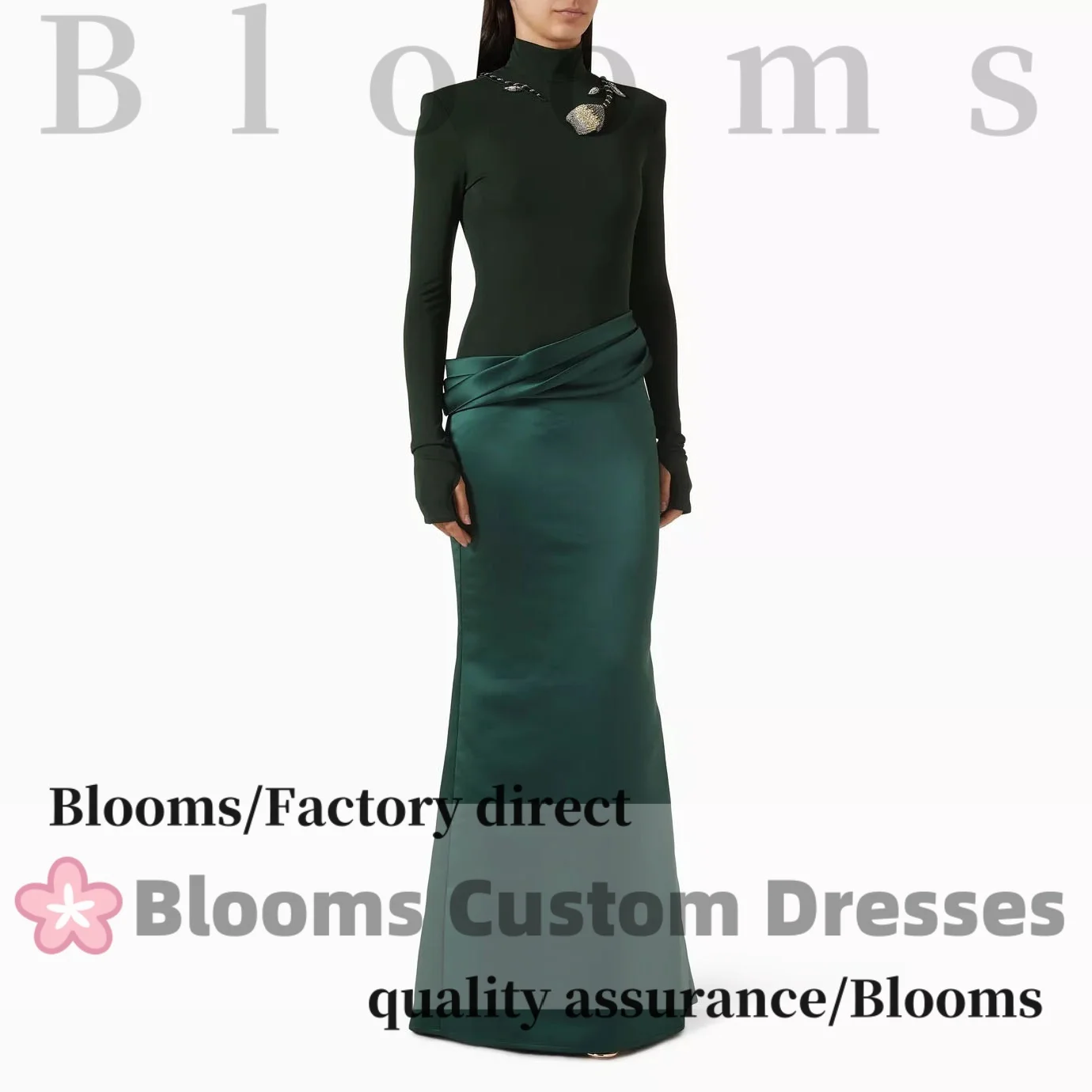 Customized Dark Green Luxury Women's Formal Evening Dress Flower Rhonestone Prom Gown long Sleeves Elegant Party Dresses
Customized Dark Green Luxury Women's Formal Evening Dress Flower Rhonestone Prom Gown long Sleeves Elegant Party Dresses