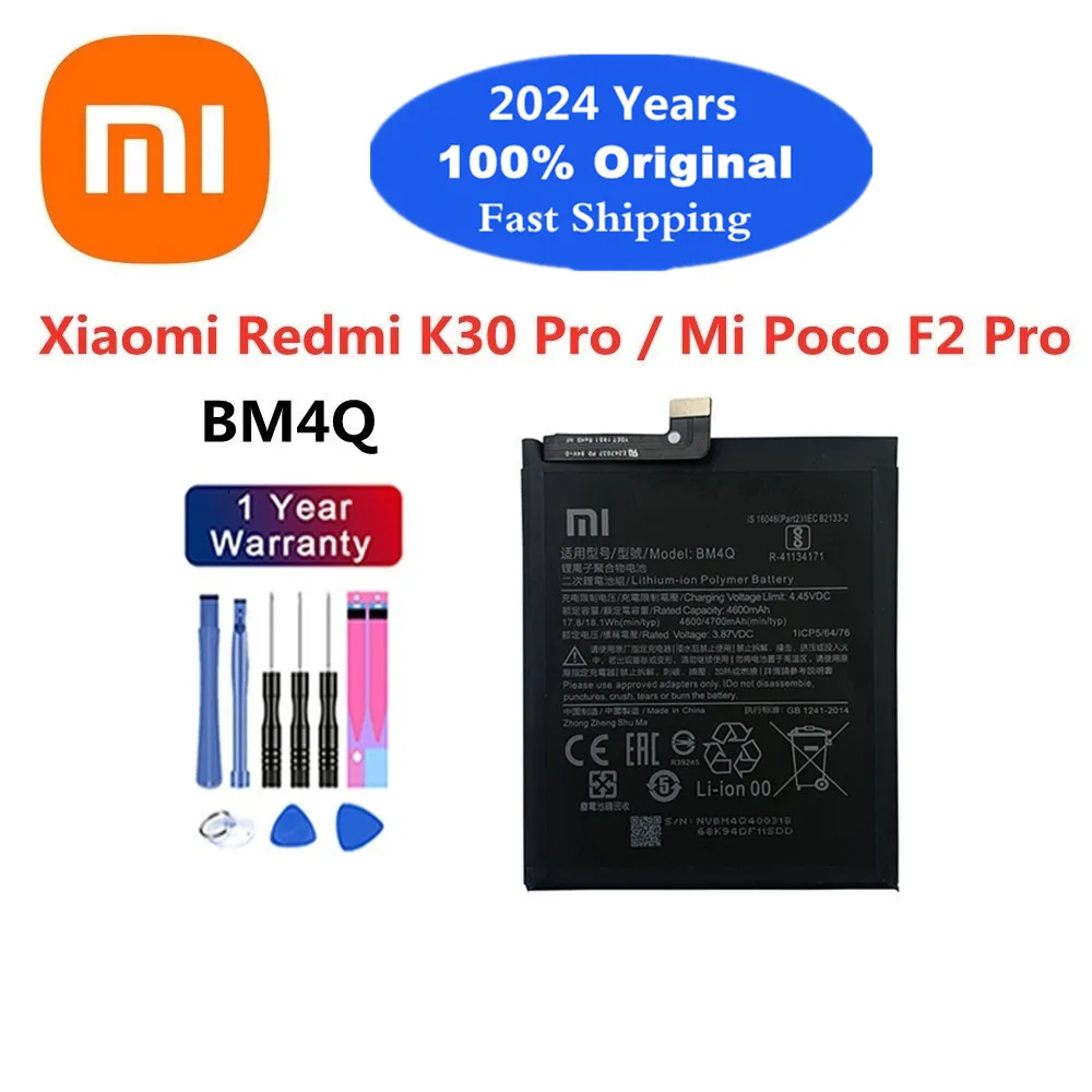 2024 Years 100% Original Battery BM4Q For Xiaomi Redmi K30 Pro / Mi Poco F2 Pro Bateria Mobile Phone Batteries In Stock + Tools
2024 Years 100% Original Battery BM4Q For Xiaomi Redmi K30 Pro / Mi Poco F2 Pro Bateria Mobile Phone Batteries In Stock + Tools