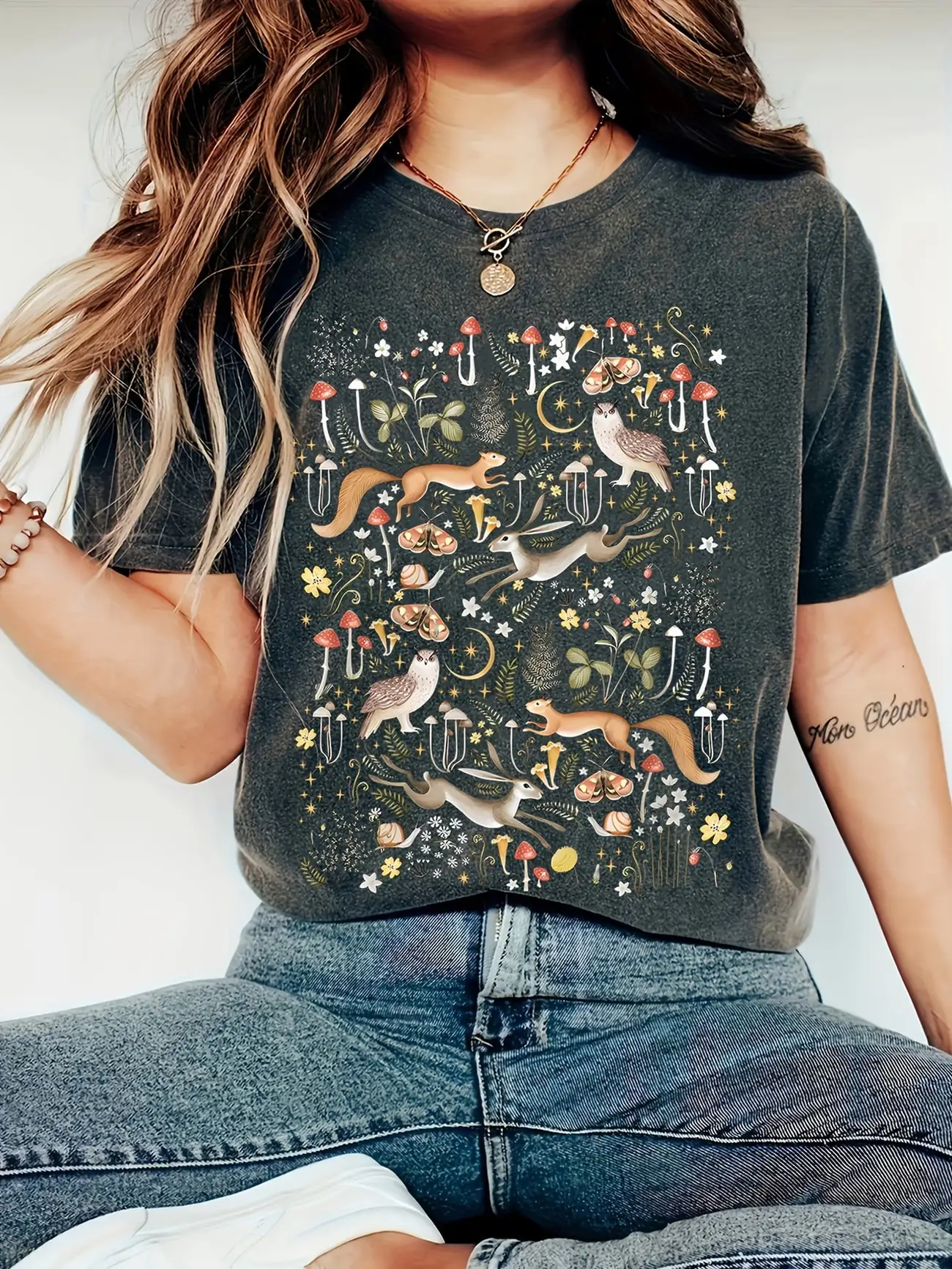 Plus size women's short sleeve T-shirt Forest Animals Mushrooms Flowers Stars breathable fabric summer outfits women's clothing
Plus size women's short sleeve T-shirt Forest Animals Mushrooms Flowers Stars breathable fabric summer outfits women's clothing