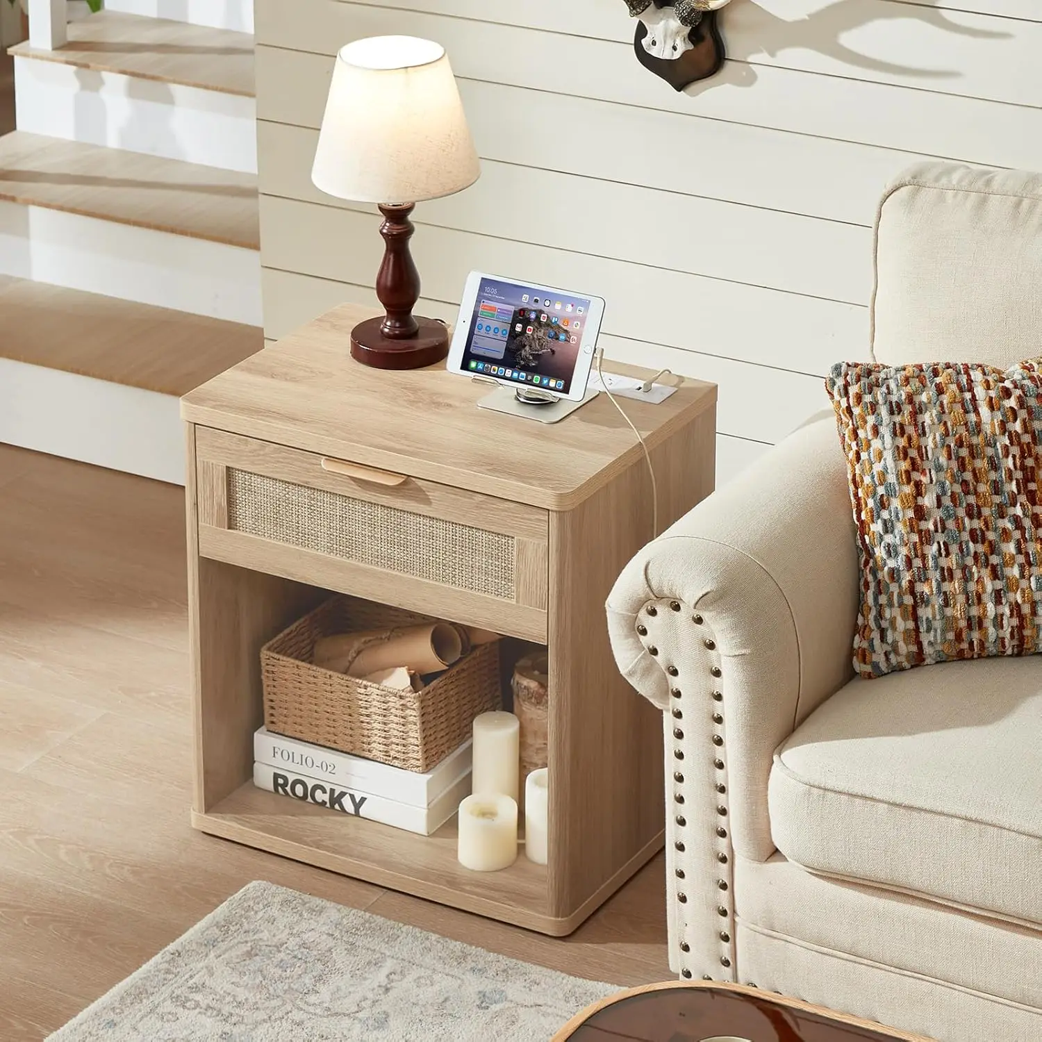 new Rattan Nightstands Set of 2 with Charging Station, 23" Wide Boho Night Stand with Drawer, Natural Wood Bedside, Customized
new Rattan Nightstands Set of 2 with Charging Station, 23" Wide Boho Night Stand with Drawer, Natural Wood Bedside, Customized