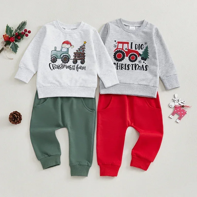 Kids Christmas Costume Long Sleeve Crew Neck Excavator Tree Letters Print Hoodie Sweatpants Clothes Set Boys Tracksuit
Kids Christmas Costume Long Sleeve Crew Neck Excavator Tree Letters Print Hoodie Sweatpants Clothes Set Boys Tracksuit