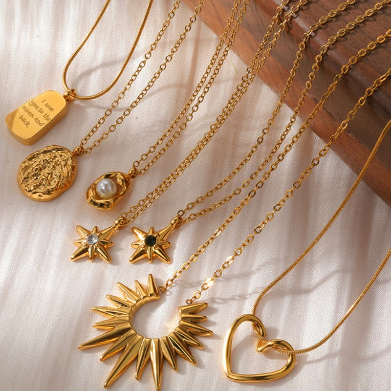 Personalized Sunflower Stainless Steel Gold-Plated Pendant Vintage Love Hexagram Necklace Women's Fashion Jewelry Gift
Personalized Sunflower Stainless Steel Gold-Plated Pendant Vintage Love Hexagram Necklace Women's Fashion Jewelry Gift