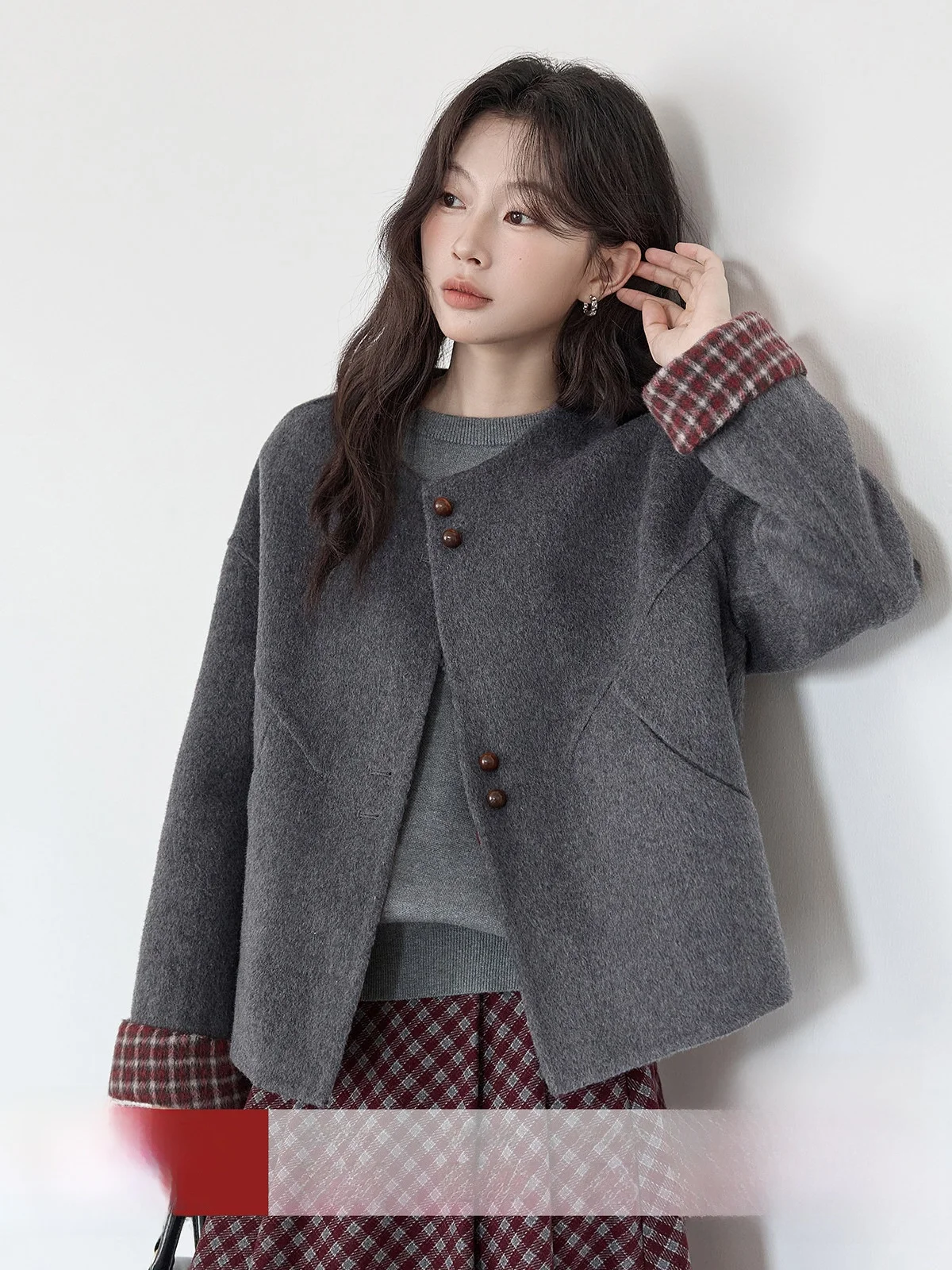 Double-Sided Woolen Coat Women's Fashionable Patchwork Versatile Top HUIXI Commute Style Korean Design Winter New Arrival
Double-Sided Woolen Coat Women's Fashionable Patchwork Versatile Top HUIXI Commute Style Korean Design Winter New Arrival