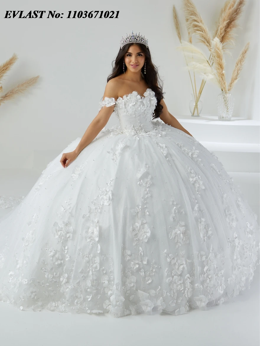 EVLAST Mexican White Quinceanera Dress Ball Gown Off Shoulder 3D Floral Applique Beads Corset Sweet 16 Vestidos De XV Anos SQ325
EVLAST Mexican White Quinceanera Dress Ball Gown Off Shoulder 3D Floral Applique Beads Corset Sweet 16 Vestidos De XV Anos SQ325