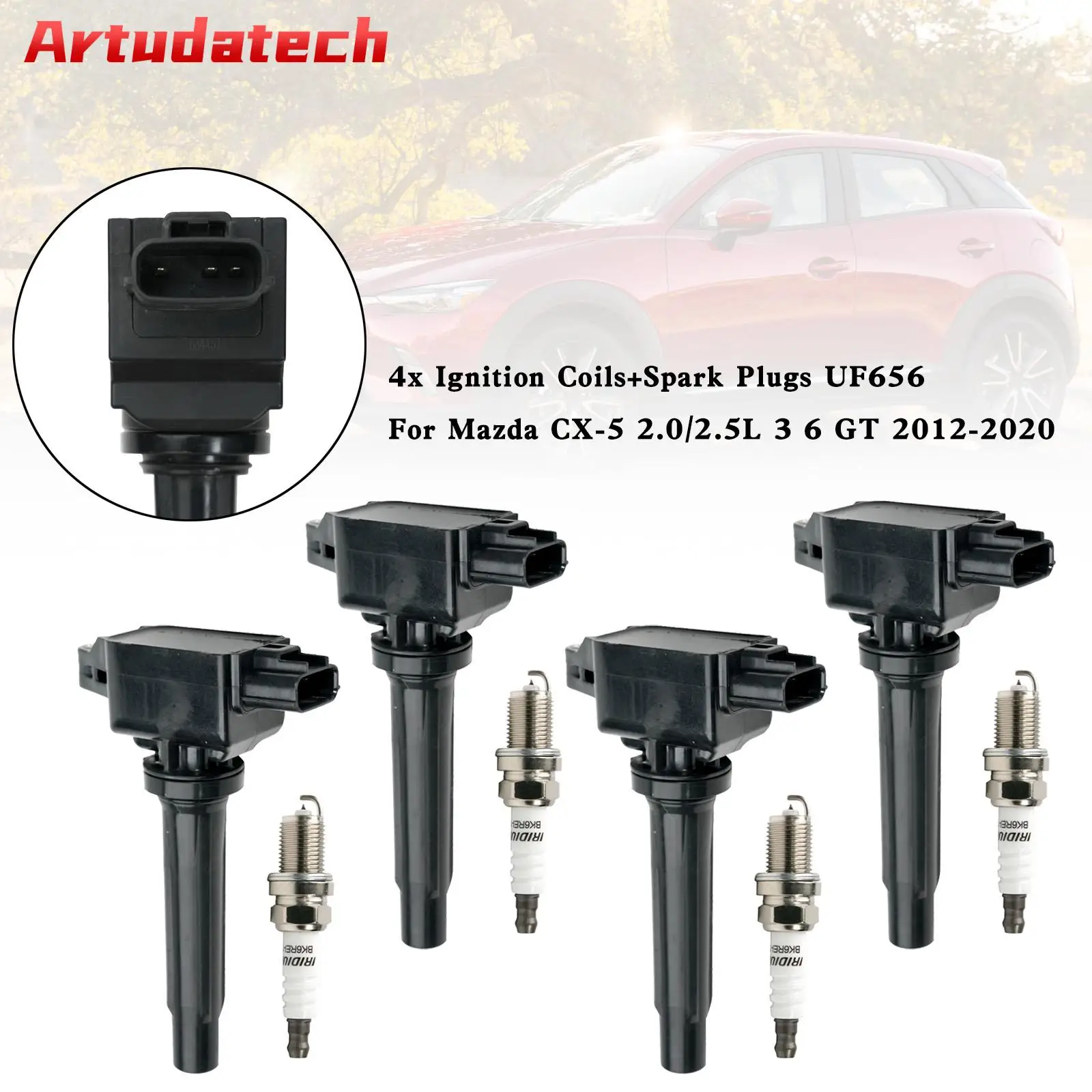 Artudatech 4x катушки зажигания + Свеча зажигания UF656 для Mazda CX-5 2,0/2.5L 3 6 GT 2012-2020
Artudatech 4x катушки зажигания + Свеча зажигания UF656 для Mazda CX-5 2,0/2.5L 3 6 GT 2012-2020