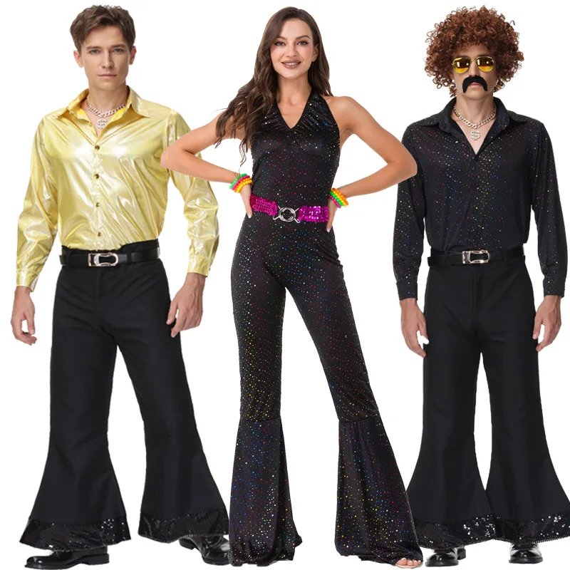 Halloween Retro Performance Clothes Disco Hip Hop Singer Couple Outfits Dance Show 80s Vintage Performance Attire
Halloween Retro Performance Clothes Disco Hip Hop Singer Couple Outfits Dance Show 80s Vintage Performance Attire