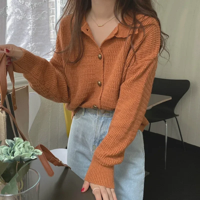 Vintage Cardigan Women Clothing Long Sleeve Single Breasted Solid Casual Sueter Mujer Knitting Fashion Korean Cropped Sweater
Vintage Cardigan Women Clothing Long Sleeve Single Breasted Solid Casual Sueter Mujer Knitting Fashion Korean Cropped Sweater