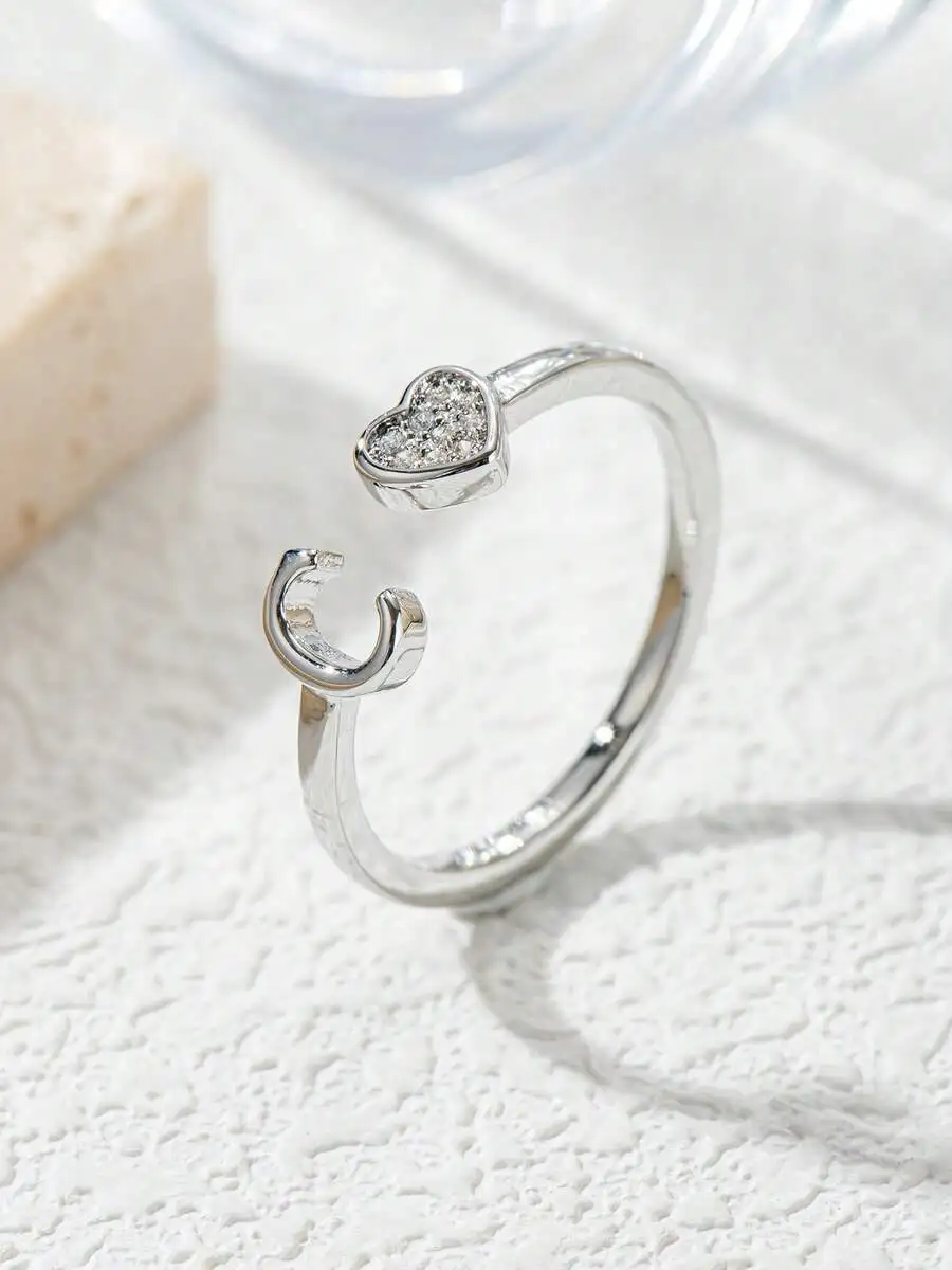 Adjustable Heart Shape Pave Crystal Ring For Women, Elegant Party Jewelry Gift
Adjustable Heart Shape Pave Crystal Ring For Women, Elegant Party Jewelry Gift