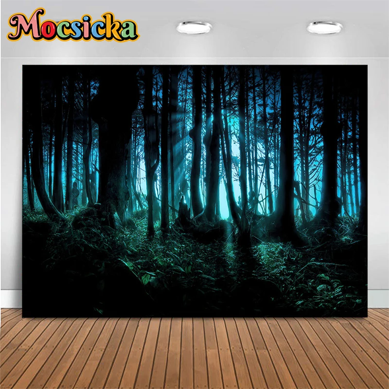 Mocsicka Halloween Undead Decoration Photography Background Dark Terror Dense Forest Tree Grass Light Backdrop Studio Photobooth
Mocsicka Halloween Undead Decoration Photography Background Dark Terror Dense Forest Tree Grass Light Backdrop Studio Photobooth