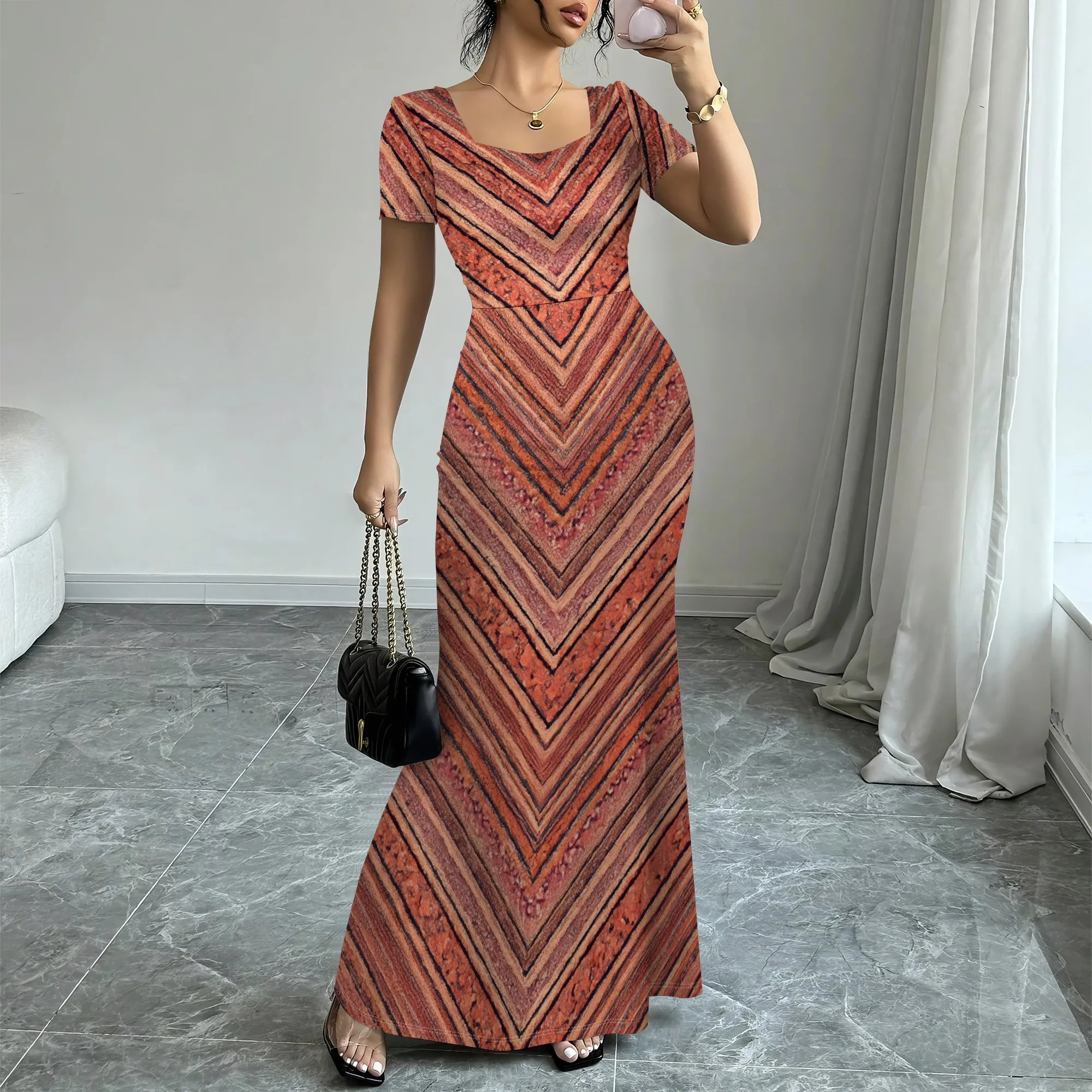 Women's Short Sleeve Maxi Dress XS-3XL Slim Fit V Stripe Print Elegant Summer Beach Vacation Casual Party Evening Outfit
Women's Short Sleeve Maxi Dress XS-3XL Slim Fit V Stripe Print Elegant Summer Beach Vacation Casual Party Evening Outfit