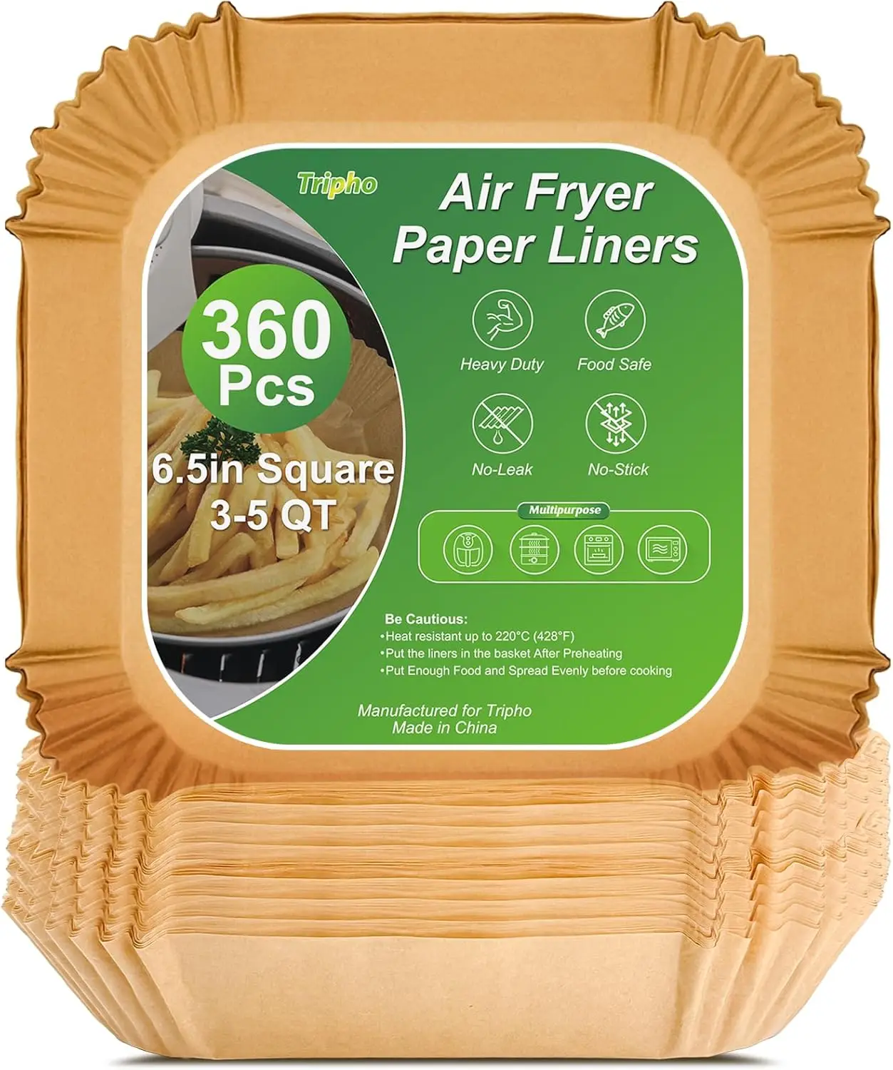 360 Pcs 6.5" Square Unbleached Heavy Duty Air Fryer Paper Liners Disposable for Basket
360 Pcs 6.5" Square Unbleached Heavy Duty Air Fryer Paper Liners Disposable for Basket