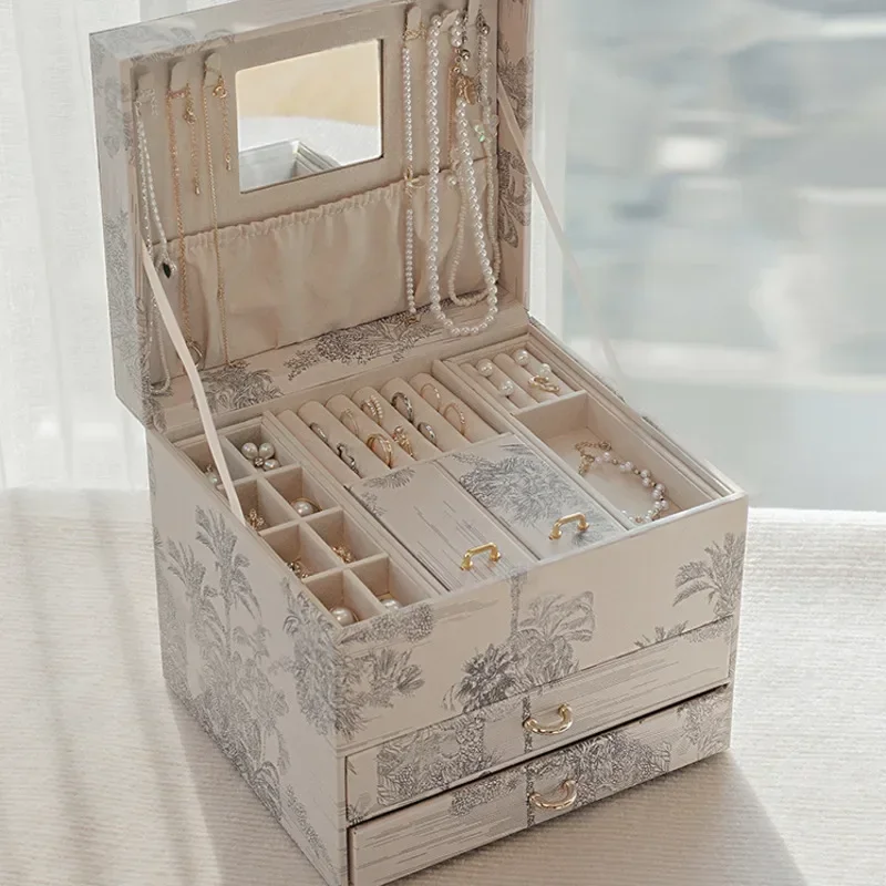 Elegant Multi-Layer Wooden Jewelry Box - High-Grade Drawer Storage Container Case for Earrings and Necklaces Organizer
Elegant Multi-Layer Wooden Jewelry Box - High-Grade Drawer Storage Container Case for Earrings and Necklaces Organizer