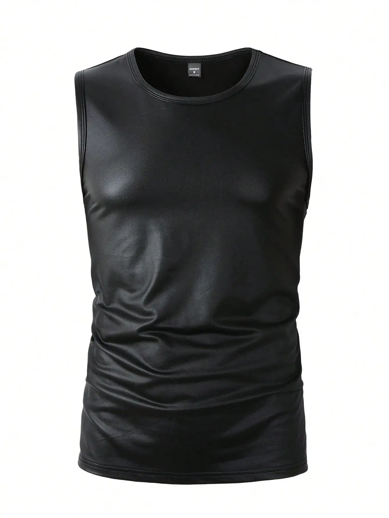 Men's Solid Color Round Neck PU Leather Tank Top Casual Muscle Shirt
Men's Solid Color Round Neck PU Leather Tank Top Casual Muscle Shirt