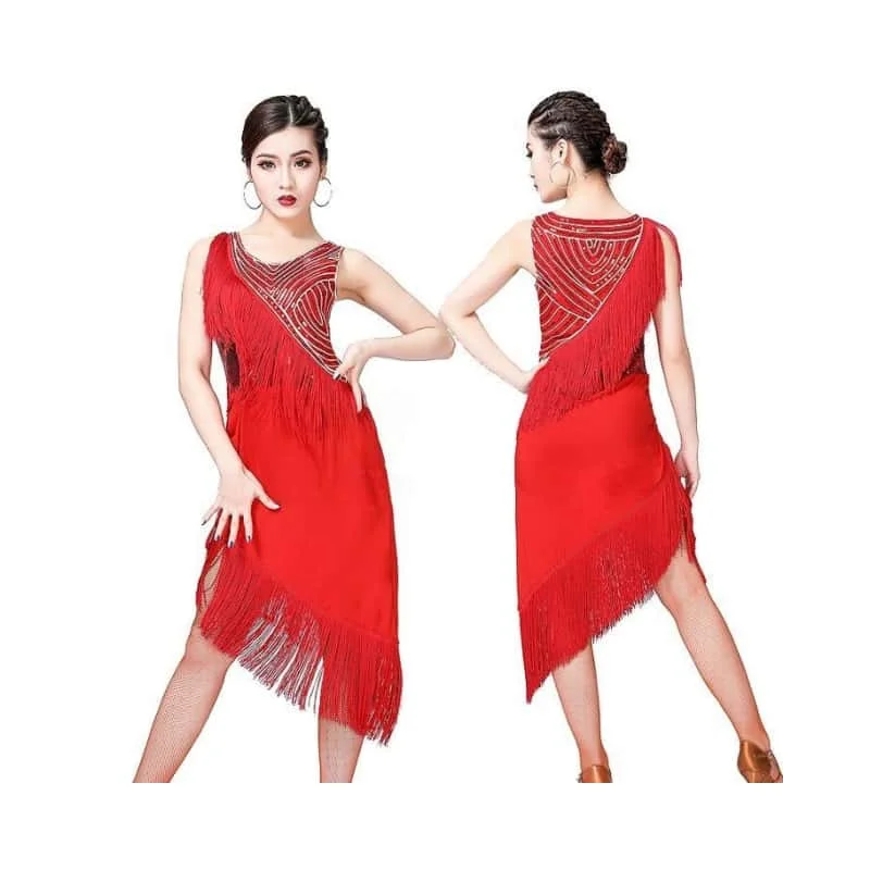 CLYFAN Professional Women's Sequined Fringe Latin Dance Dress Sleeveless Ballroom Competition Performance Costume
CLYFAN Professional Women's Sequined Fringe Latin Dance Dress Sleeveless Ballroom Competition Performance Costume