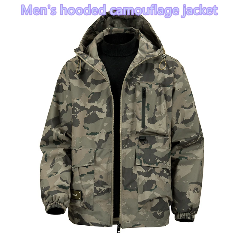 Men's 2025 Camo Hooded Jacket Multi-Pocket Water Resistant Winter Coat Military Style Streetwear Zip Up Jacket with Elastic Cuff
Men's 2025 Camo Hooded Jacket Multi-Pocket Water Resistant Winter Coat Military Style Streetwear Zip Up Jacket with Elastic Cuff