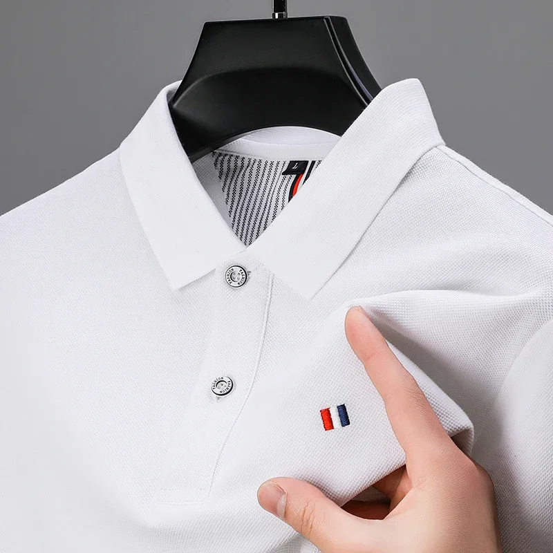 100Cotton High Quality Men's Polo Shirt Summer New Lapel Embroidered Short Sleeve Hem Split T-shirt Korean Fashion Menswear
100Cotton High Quality Men's Polo Shirt Summer New Lapel Embroidered Short Sleeve Hem Split T-shirt Korean Fashion Menswear