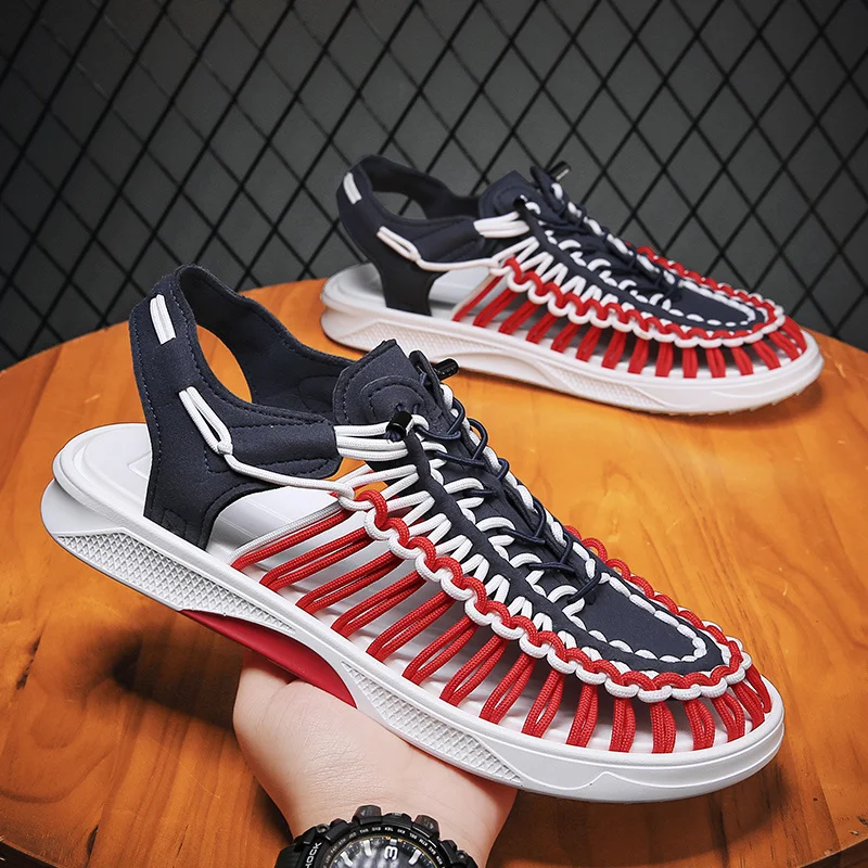 Fashion Patchwork Weaving Sandals For Men Comfortable Casual Beach Shoes Men's Summer Sandals Anti-Slip Flat Outdoor Sandals Man
Fashion Patchwork Weaving Sandals For Men Comfortable Casual Beach Shoes Men's Summer Sandals Anti-Slip Flat Outdoor Sandals Man
