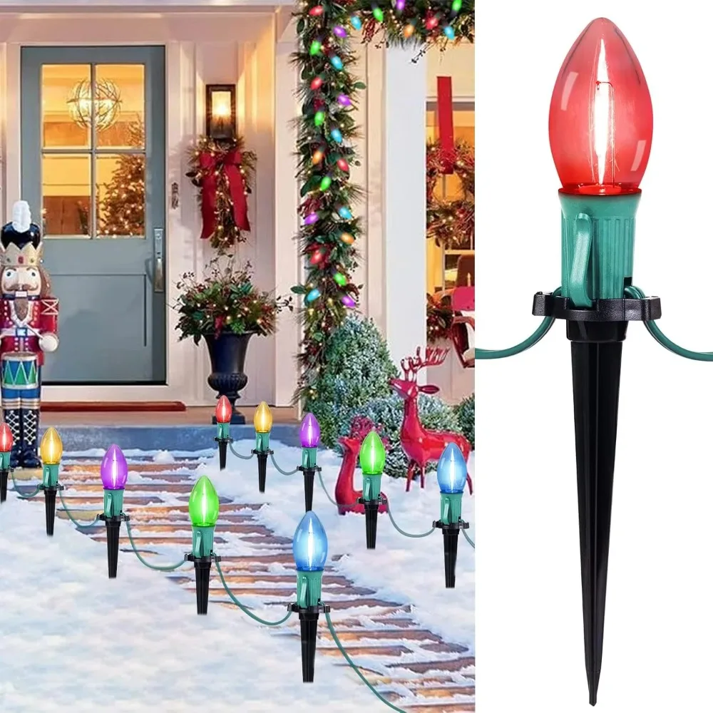 C9 Outdoor Christmas String Lights 20 LED Pathway Lights with 20 Stakes 25.7 Feet Waterproof and Connectable 100m Length
C9 Outdoor Christmas String Lights 20 LED Pathway Lights with 20 Stakes 25.7 Feet Waterproof and Connectable 100m Length